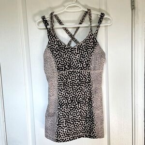 Lululemon active cheetah print tank top size 6